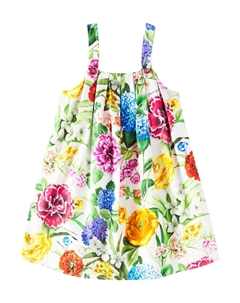 Платье из хлопка с цветочным принтом, Mix Fiori F.Bco Dolce & gabbana kids