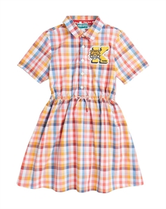 Платье из хлопка в клетку для кампуса, желтый Kenzo kids