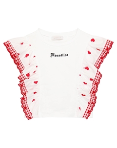 Топ из хлопка с принтом, Panna+Rosso Monnalisa