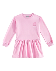 Платье из хлопковой смеси с принтом, Begonia Pink Moschino kids