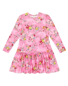 Платье из хлопкового джерси с цветочным принтом, Cipria Monnalisa