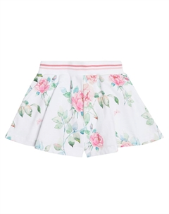 Хлопковые шорты с цветочным принтом, Bianco Monnalisa