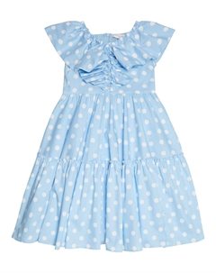 Многоярусное хлопковое платье с оборками в горошек, Celeste+Panna Monnalisa