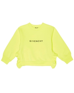 Толстовка с логотипом из хлопковой смеси, Jaune Neon Givenchy kids