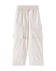 Брюки из смесовой хлопчатобумажной ткани, экрю Monnalisa