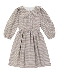 Платье в клетку из хлопка и шерсти, Lemonade White Paade mode