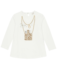 Топ из хлопкового джерси с принтом, Panna Monnalisa