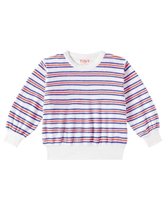 Полосатая хлопковая махровая толстовка, Off-White Tinycottons