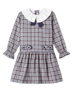 Платье Тесса из хлопка и шерсти в клетку, Navy Check La coqueta