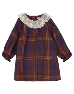 Платье из хлопка в клетку Baby Magnolia, Ec Bordeaux Bonpoint