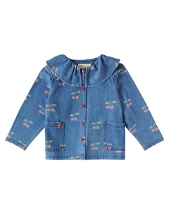 Джинсовая рубашка с принтом Margot Frill, Ma Grande Cerise Denim Konges slojd