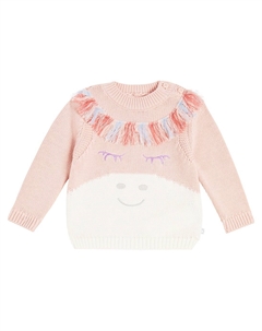 Детский хлопковый свитер с бахромой, розовый Stella mccartney kids