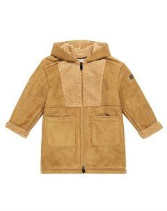 Пальто из искусственной замши с капюшоном, Beaver Brown Il gufo