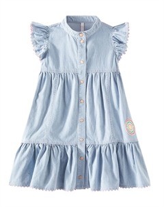 Полосатое джинсовое платье Wylie, Ticking Stripe Zimmermann kids