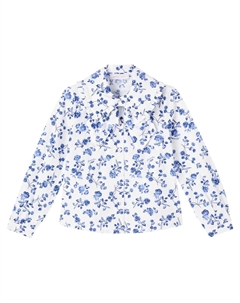 Рубашка из хлопка с цветочным принтом, Panna-Blu Monnalisa
