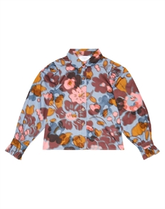 Хлопковая рубашка с цветочным принтом, Blue Paade mode