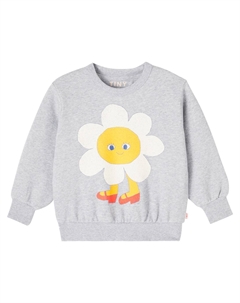 Толстовка из хлопкового джерси с цветочным принтом, серый Tinycottons