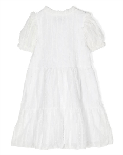 Ярусное платье с вышитым логотипом, белый Aigner kids