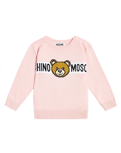 Толстовка из хлопкового джерси с плюшевым мишкой, Sugar Rose Moschino kids