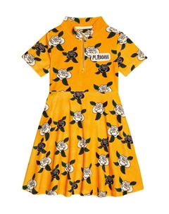 Платье из бархатного хлопка с принтом, желтый Mini rodini