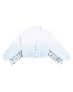 Кардиган из хлопка с бахромой и эффектом омбре, Celeste Monnalisa