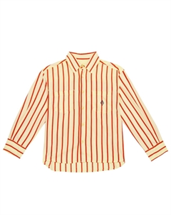 Рубашка из хлопковой смеси в полоску с изображением волка, белый The animals observatory