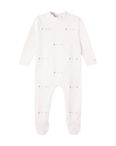 Хлопковый комбинезон с вышивкой Baby Phlyn, White Sand Donsje