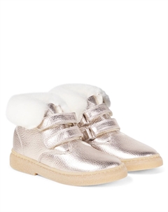 Ботильоны Trix Easy из металлизированной кожи, Laminato Graine Or Pom d'api