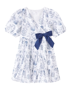 Мини-платье из принтованного хлопкового поплина, Seashells Print Patachou