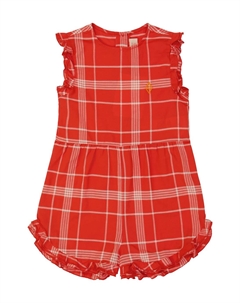 Хлопковый комбинезон в клетку с беличьей расцветкой, красный The animals observatory