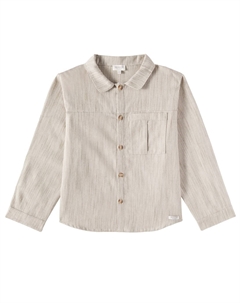 Полосатая хлопковая рубашка Питера, Sesame - White Striped Donsje