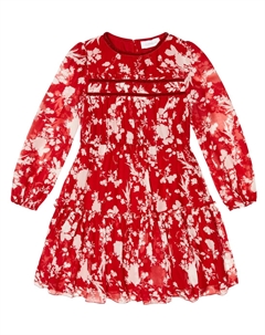 Платье из жоржета с цветочным принтом, Rubino Panna Monnalisa