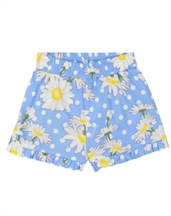 Шорты из поплина с цветочным рисунком в горошек, Panna+Nuvola Monnalisa