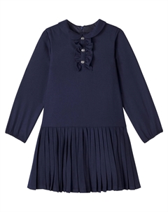 Платье с плиссировкой и оборками, Marine Tartine et chocolat