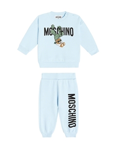 Детский спортивный костюм из хлопкового джерси с принтом, Baby Sky Blue Moschino kids