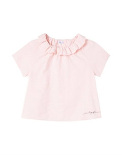 Трикотажный топ с логотипом и оборками, Smoothie Pink Il gufo