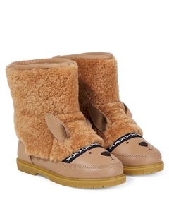 Сапоги Wadou с отделкой из альпаки, Beige Curly Sheep Wool Donsje