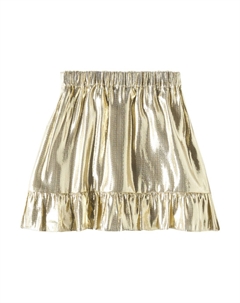 Юбка из ламе с бахромой, золотой Self-portrait kids