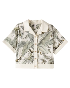 Рубашка из хлопка с цветочным принтом Wylie, Sage Palm Zimmermann kids