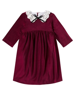 Платье Антонелла из хлопкового бархата, бордовый La coqueta