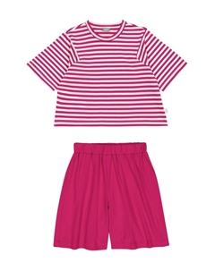 Комплект из футболки и шорт из хлопковой смеси, фуксия Il gufo