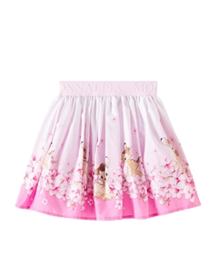 Юбка из хлопкового поплина с принтом Disney, Rosa Fairytale Monnalisa
