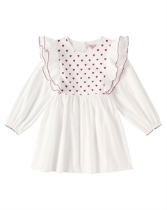 Хлопковое платье Cœur с вышивкой, Pure White Konges slojd