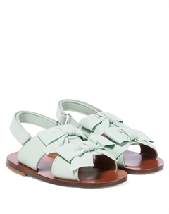 Кожаные сандалии с бантом, Celadon Pèpè