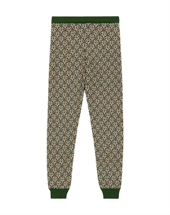 Узорчатые спортивные брюки из смесовой шерсти, Cannoli Green Paade mode
