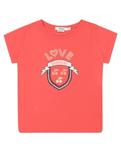 Футболка из хлопкового джерси с принтом, Coquelicot Bonpoint