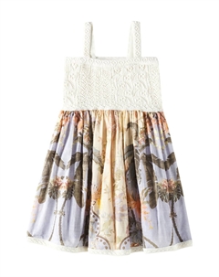 Трикотажное хлопковое платье Wylie, слоновая кость Zimmermann kids