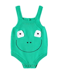 Детский хлопковый боди с аппликацией, зеленый Stella mccartney kids