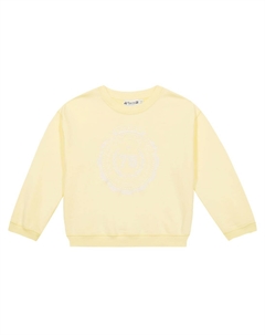 Хлопковый свитер с вышивкой Aimery, желтый Bonpoint