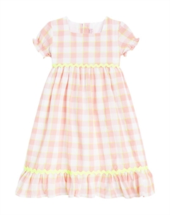 Платье Gabrielle из хлопка в клетку, Pink Check La coqueta